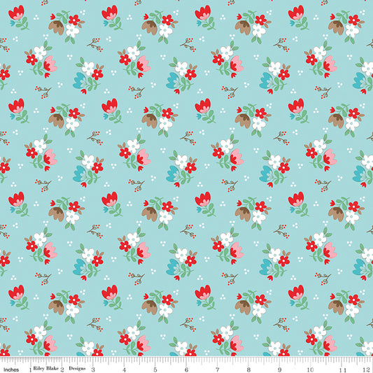 Whimsical Woodland ~ Floral ~ C17642 Aqua
