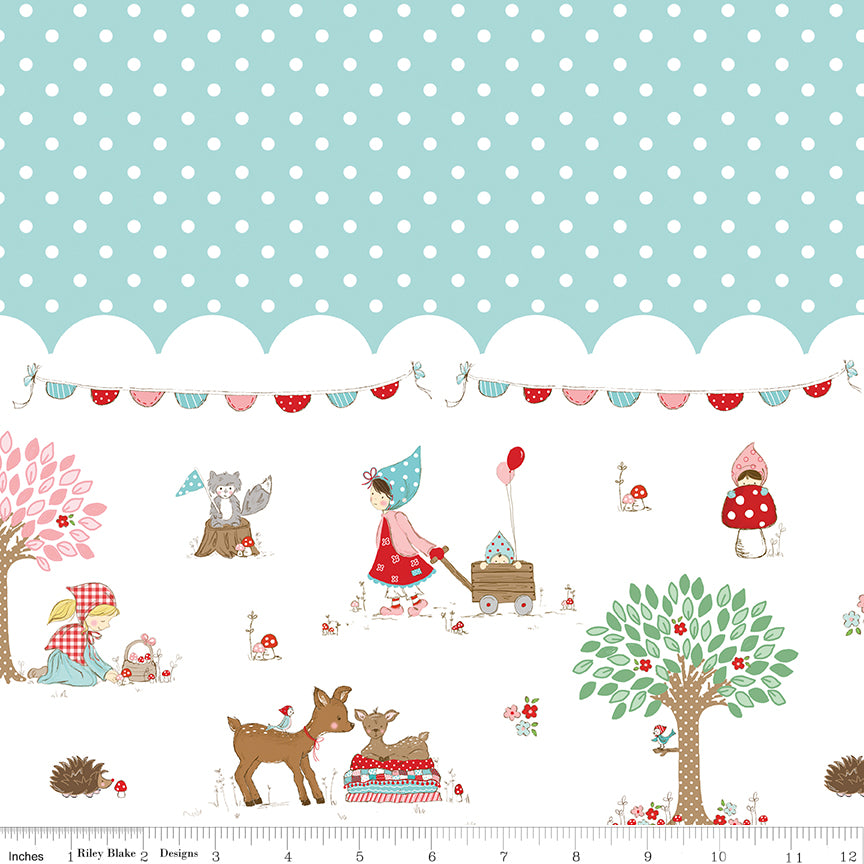 Whimsical Woodland ~ Border Print ~ C17648-AQUA
