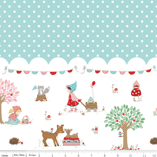 Whimsical Woodland ~ Border Print ~ C17648-AQUA