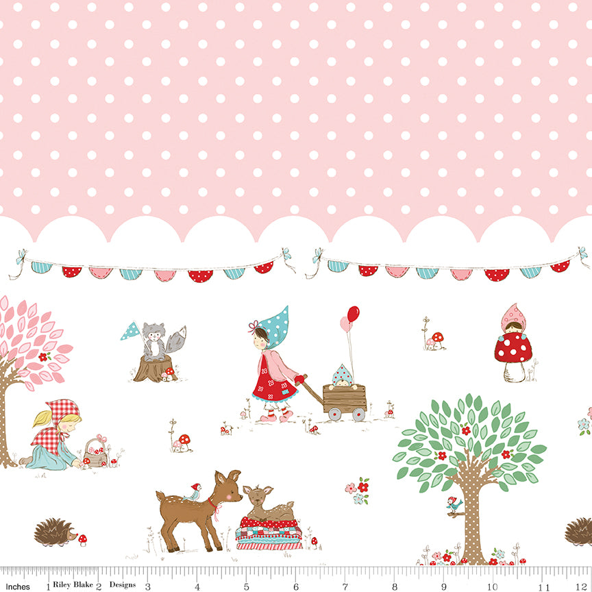 Whimsical Woodland ~ Border Print ~ C17648-PINK