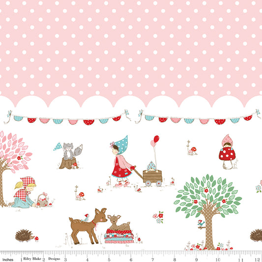 Whimsical Woodland ~ Border Print ~ C17648-PINK