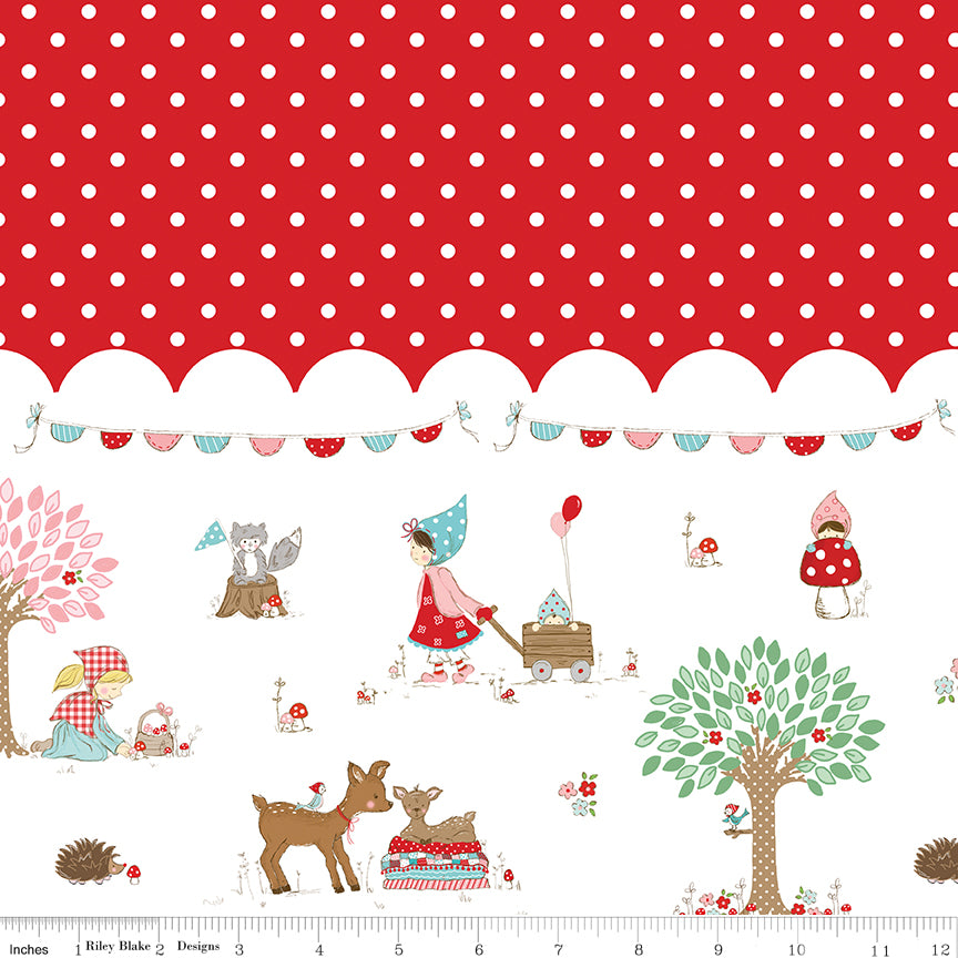 Whimsical Woodland ~ Border Print ~ C17648-RED