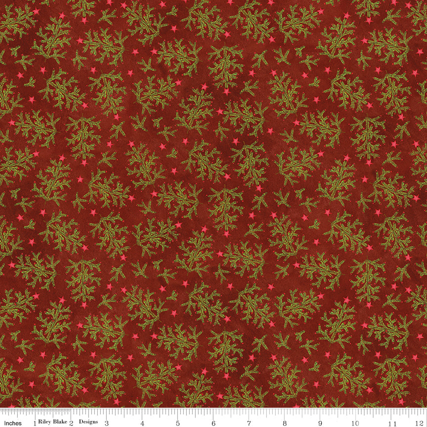 Northern Christmas ~ Whimsical Trees ~ C17832-RED