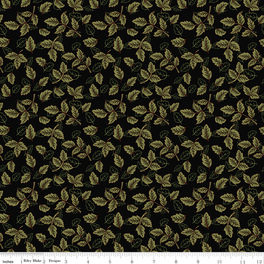 Tangled Garden ~ Leaves ~ C18024-BLACK