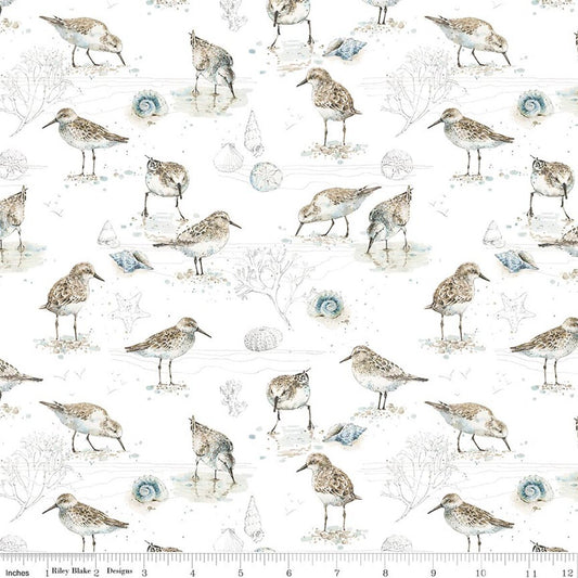 Sea Echoes ~ Birds White ~ C18821-White
