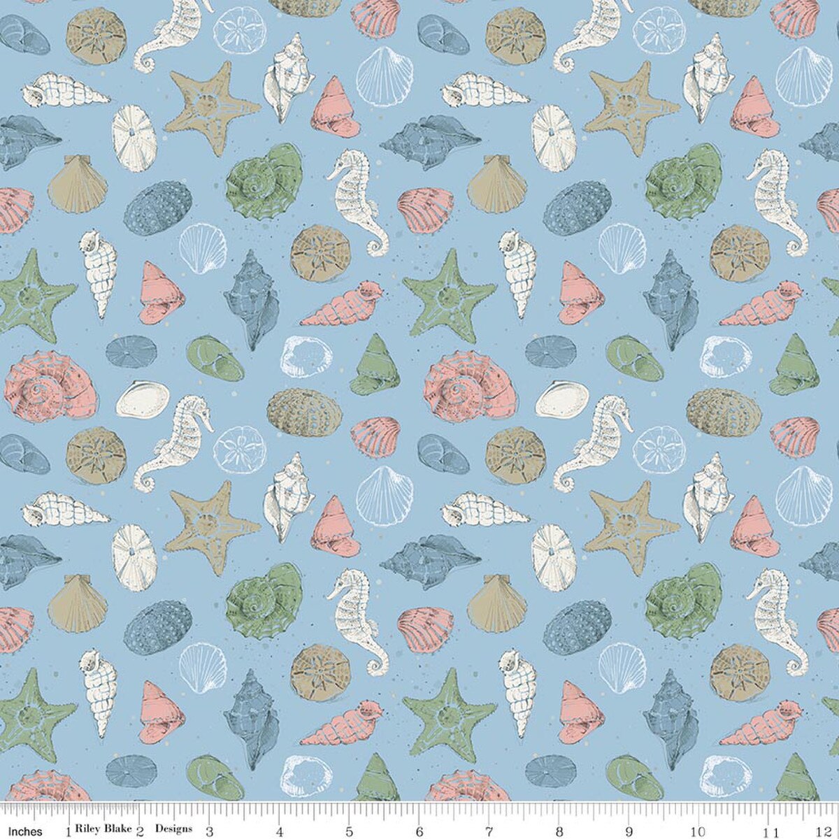 Sea Echoes ~ Shells Blue ~ C18822-Blue