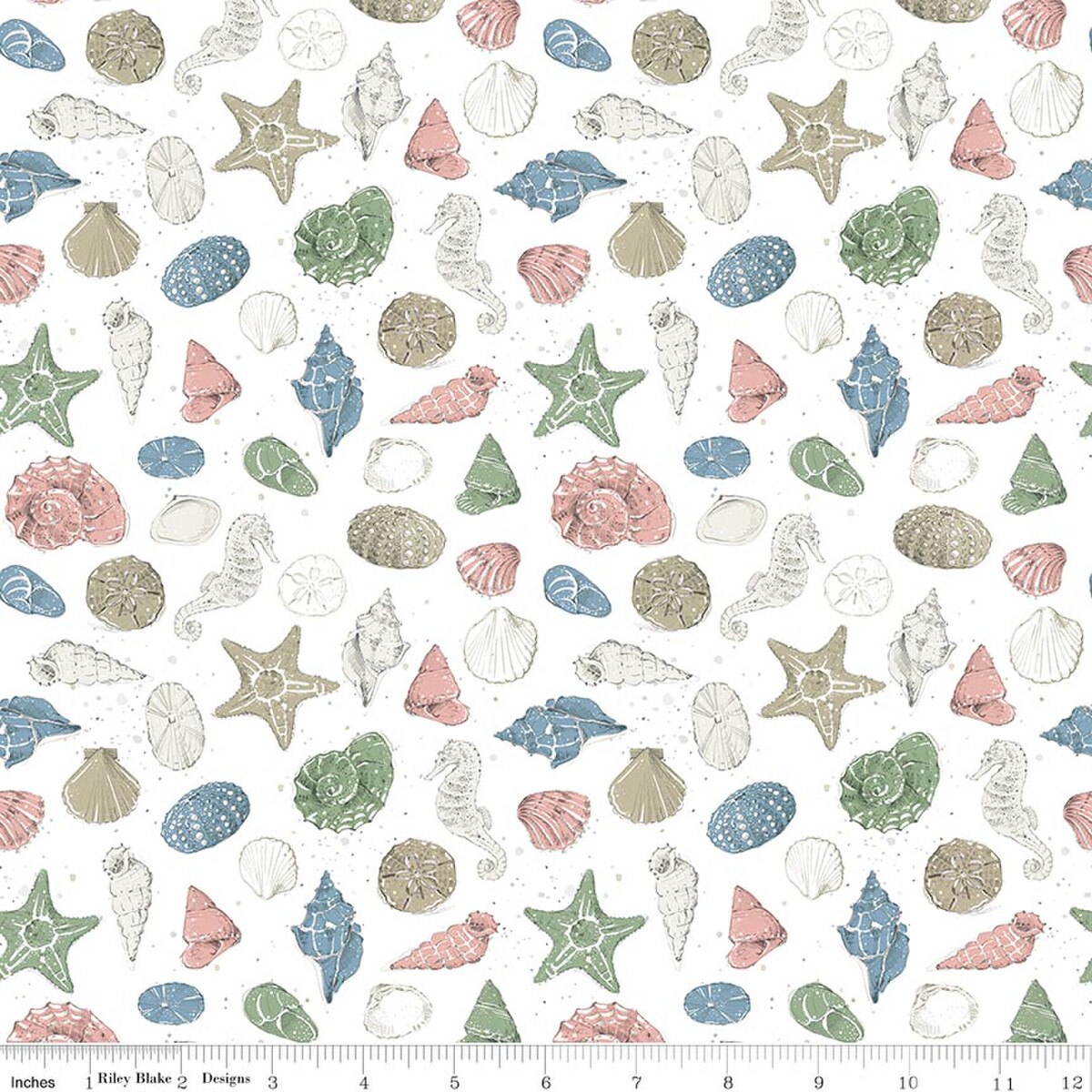 Sea Echoes ~ Shells White ~ C18822-White
