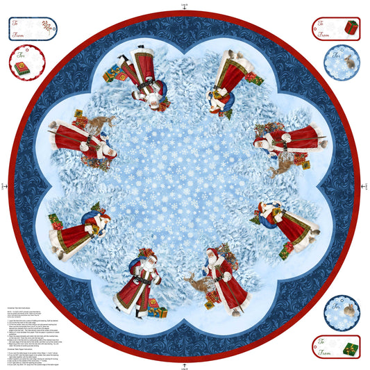 St. Nicholas ~ Tree Skirt Panel ~ C28211-48 Dark Blue Multi