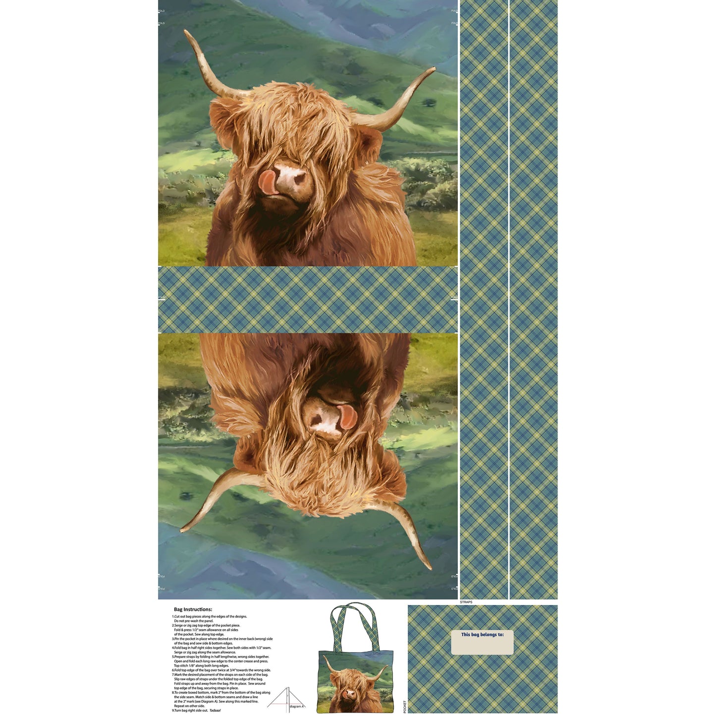 Highland Home ~ Bag Panel ~ C28696-76