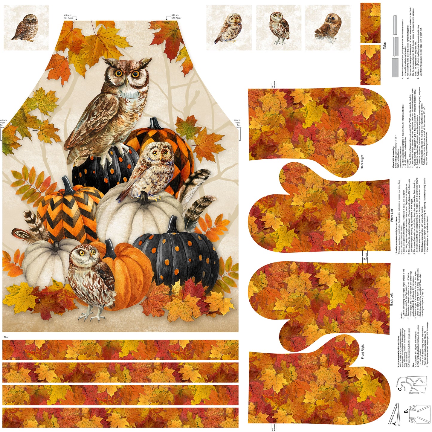 Night Owl ~ Apron Panel ~ C28843-12