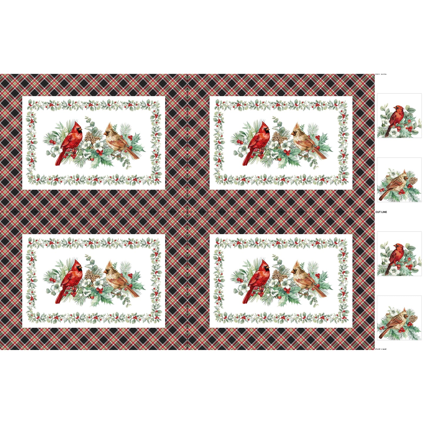 Home For Christmas ~ Placemat Panel ~ DP28921-10 White Multi