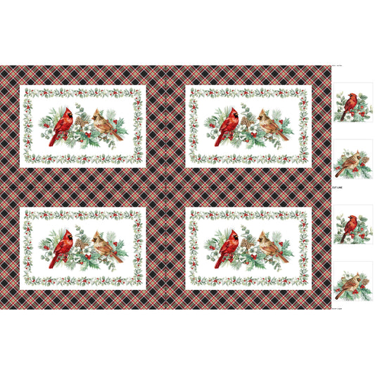 Home For Christmas ~ Placemat Panel ~ DP28921-10 White Multi