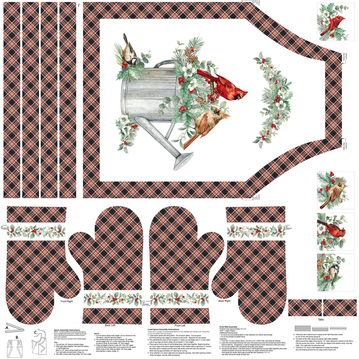 Home For Christmas ~ Apron Panel ~ DP28922-10 White Multi