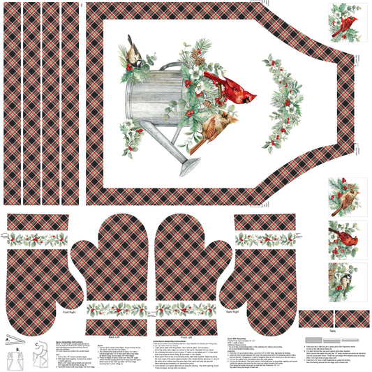 Home For Christmas ~ Apron Panel ~ DP28922-10 White Multi