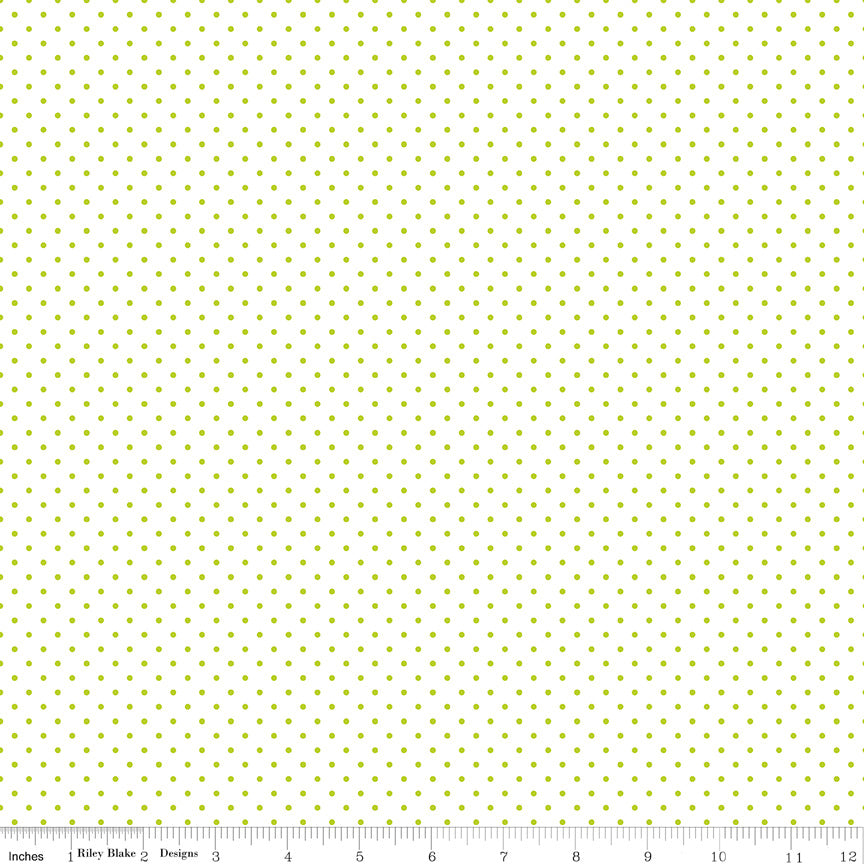 Swiss Dot on White ~ C660-32 LIME