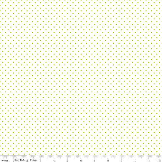 Swiss Dot on White ~ C660-32 LIME