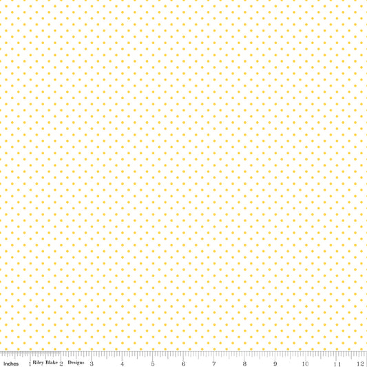 Swiss Dot on White ~ C660-50 YELLOW