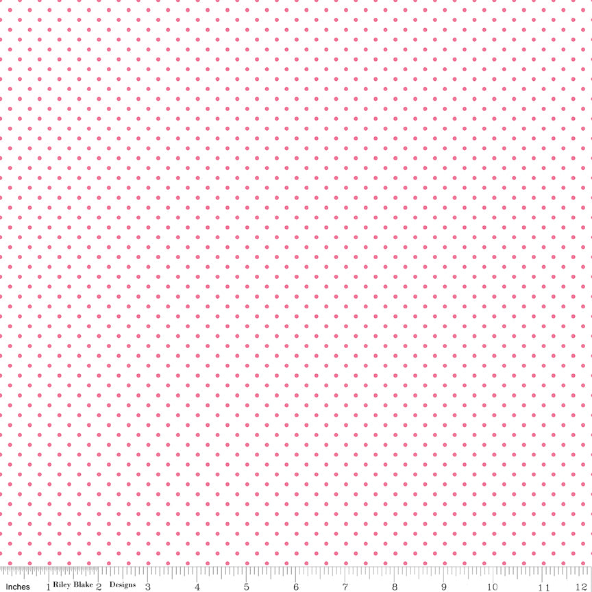 Swiss Dot on White ~ C660-70 HOTPINK