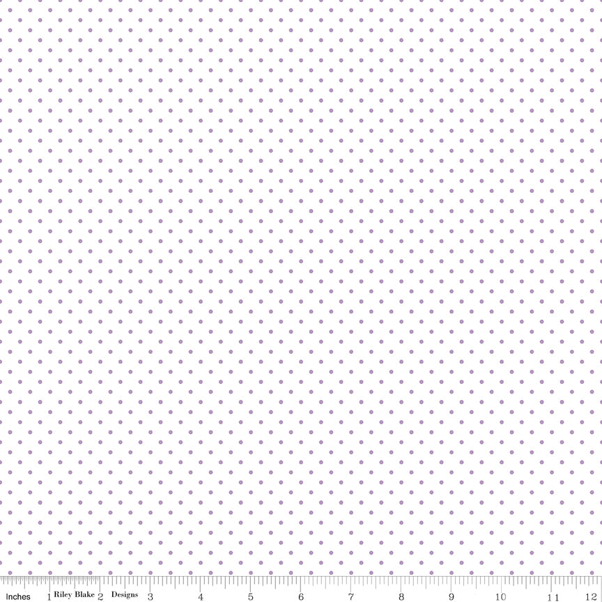 Swiss Dot on White ~ C660-LAVENDER