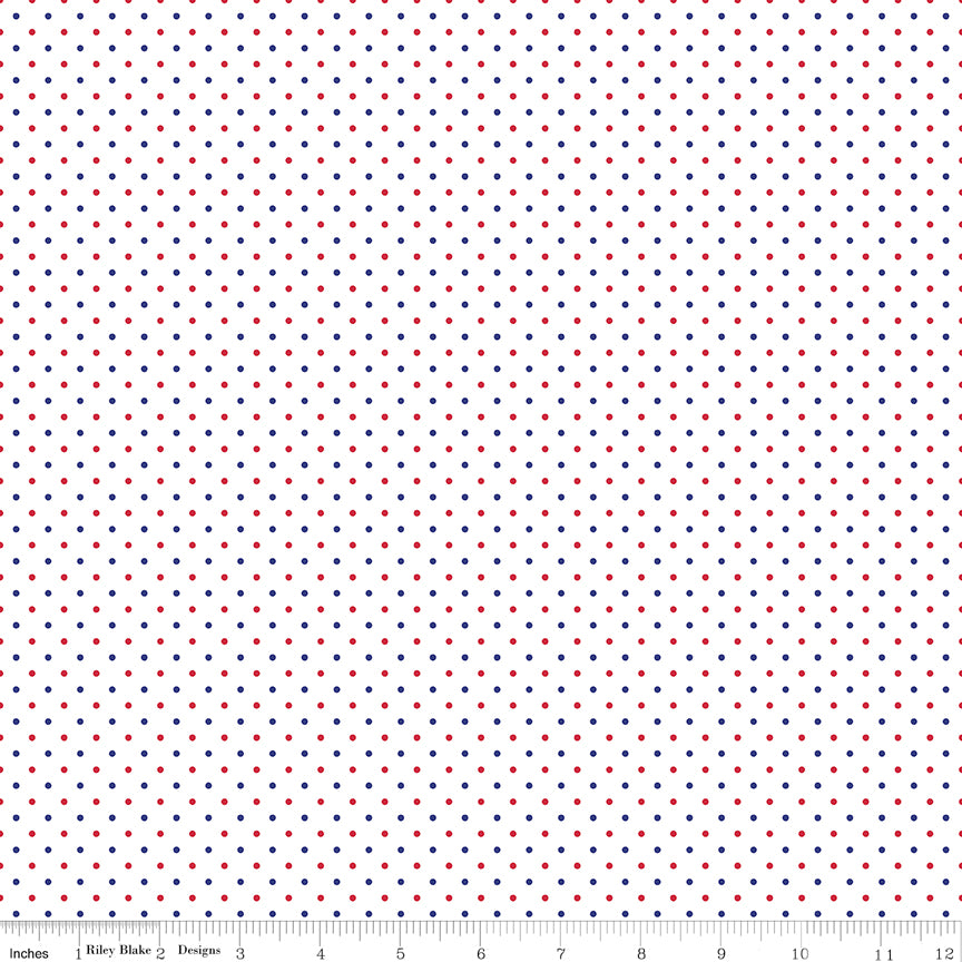 Swiss Dot on White ~ C660-PATRIOTIC