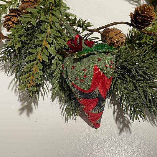 Paxe's Designs ~ Small Christmas Strawberry Pincushion