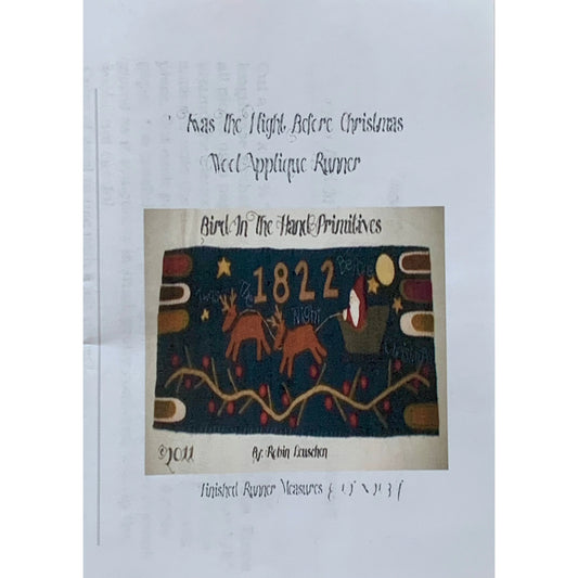 Bird In The Hand Primitives | Twas the Night Before Christmas Wool Applique Pattern