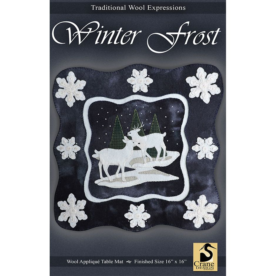 Crane Design ~ Winter Frost Wool Applique Pattern