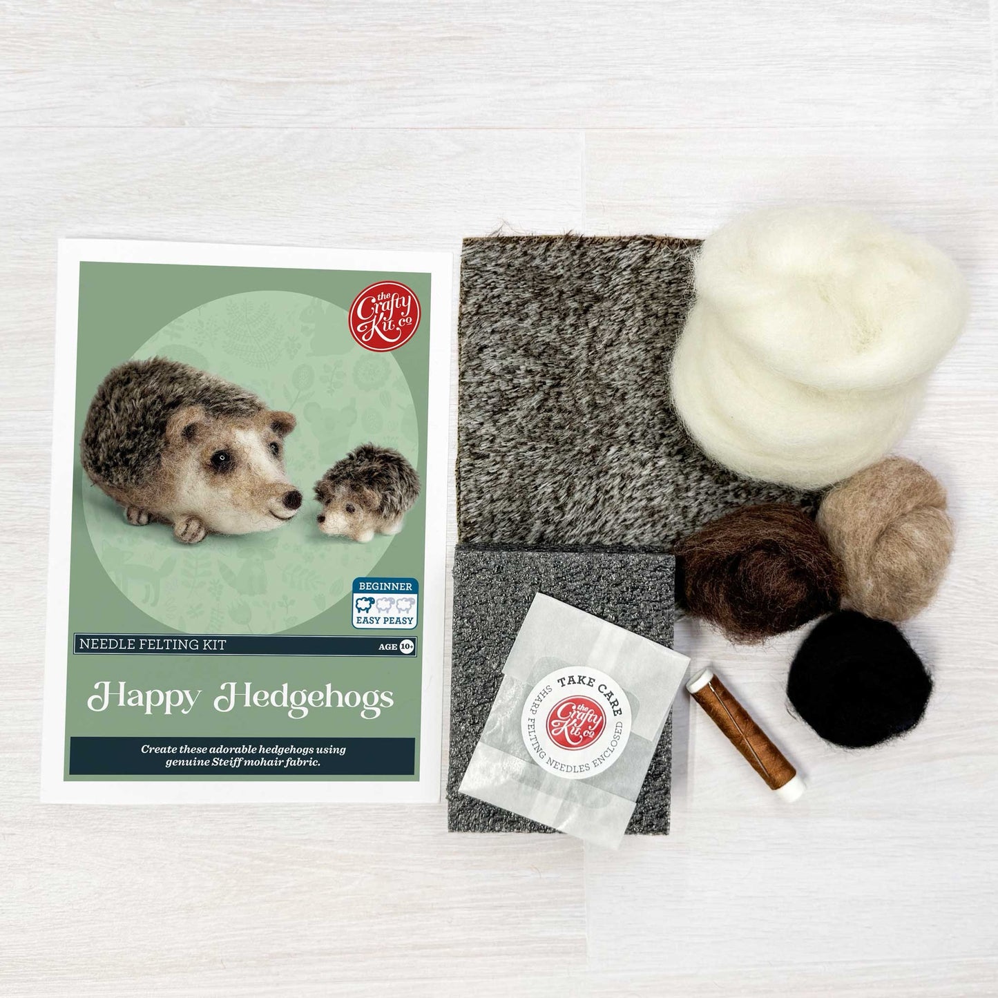 The Crafty Kit Company | Happy Hedgehogs Needle Felting Kit