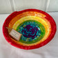 Hand-Crafted ~ Small Red Rainbow ~ Fabric Covered Rope Bowl