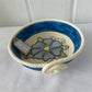 Hand-Crafted ~ Embroidered Flowers ~ Fabric Covered Rope Bowl
