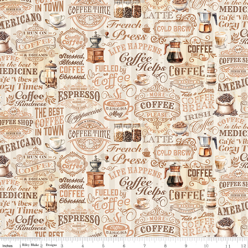 Coffee Time ~ Coffee Text ~ C17132-CREAM