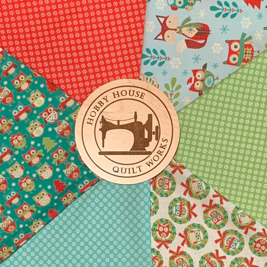 Owl Be Home for Christmas ~ Fat Quarter Bundle 6 pcs