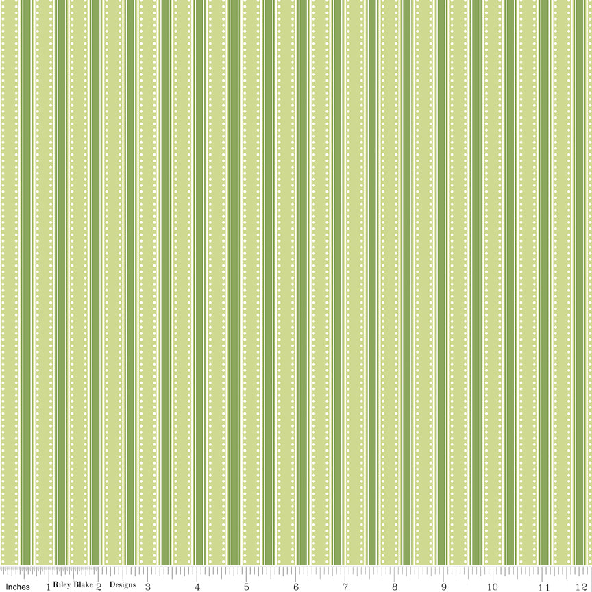 Hydrangeas in the Garden ~ Stripes ~ CPL16834-GREEN