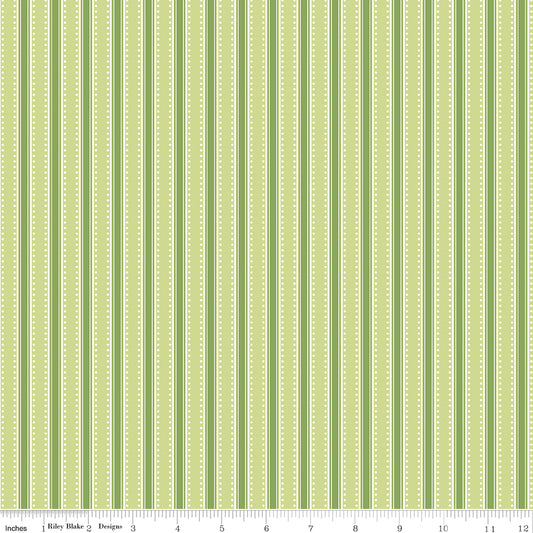 Hydrangeas in the Garden ~ Stripes ~ CPL16834-GREEN