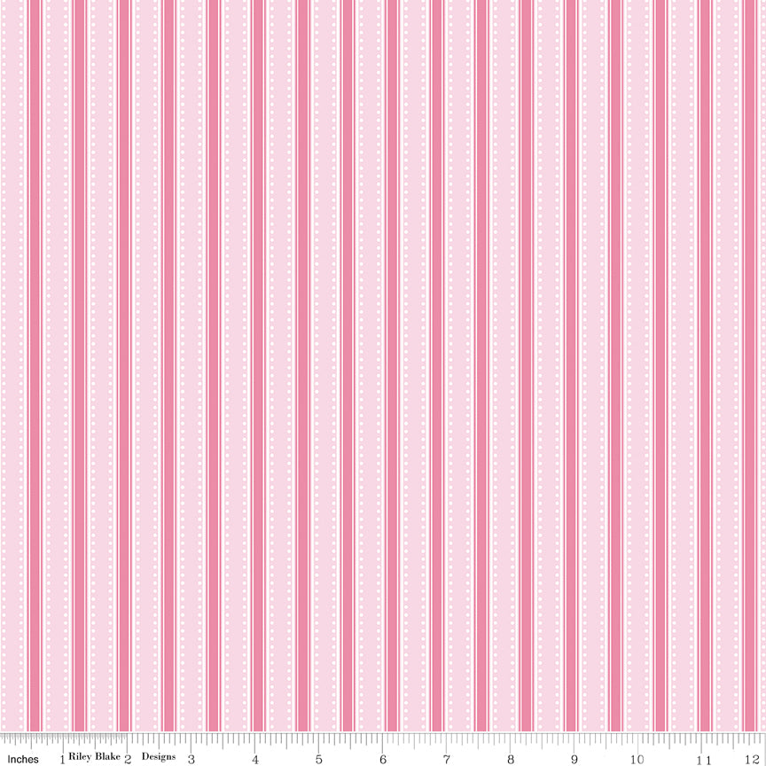 Hydrangeas in the Garden ~ Stripes ~ CPL16834-PINK