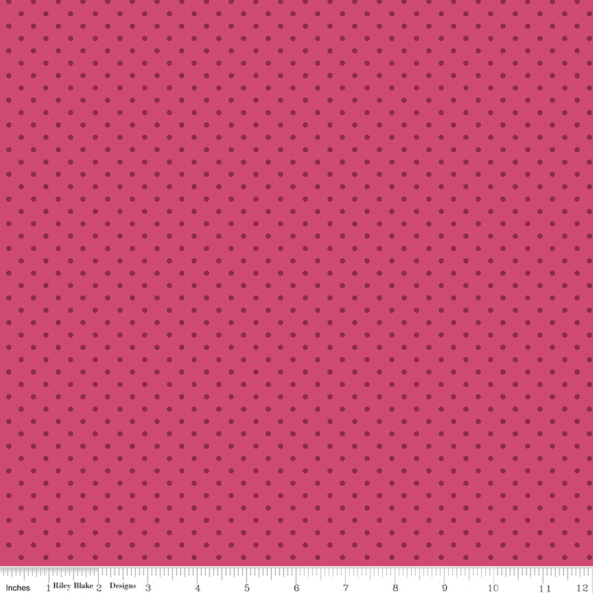 Hydrangeas in the Garden ~ Polka Dots ~ CPL16837-RASPBERRY