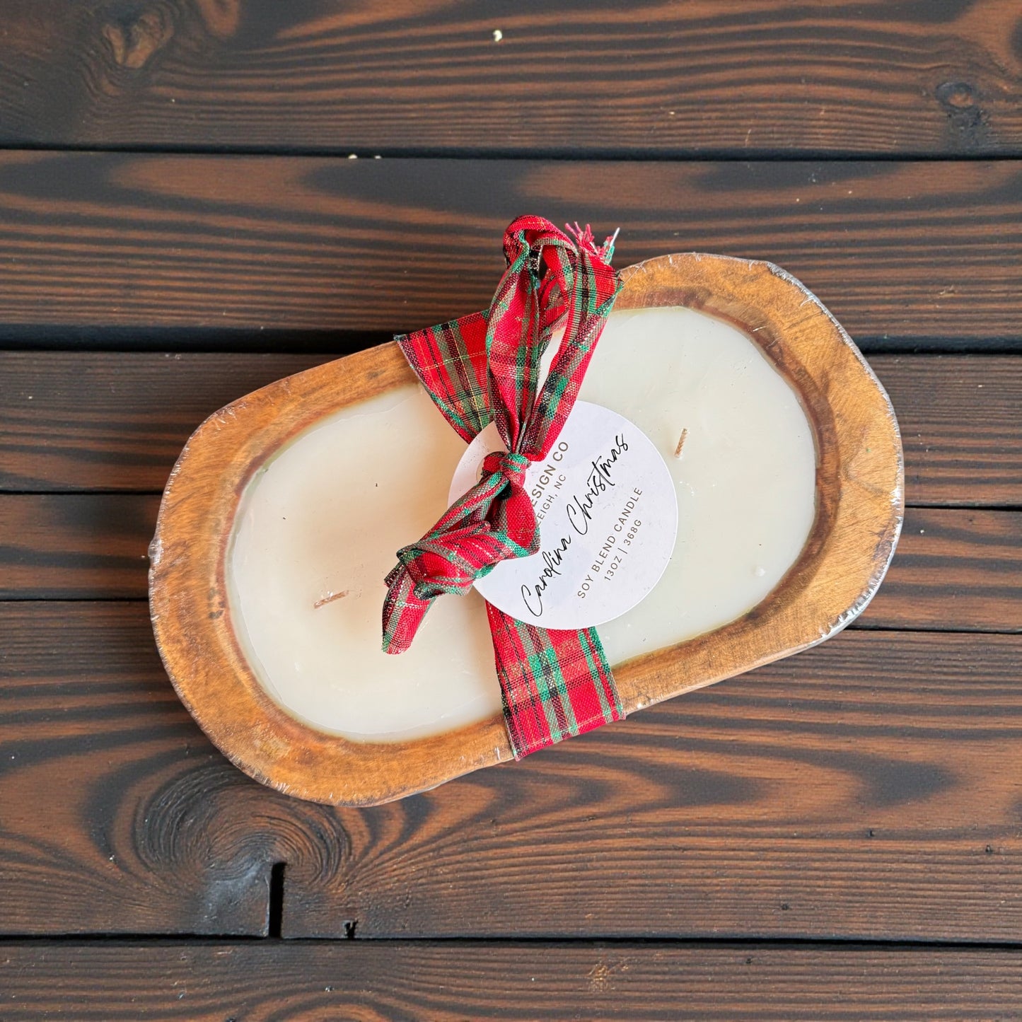 Carolina Christmas Candle 3 Wick Dough Bowl
