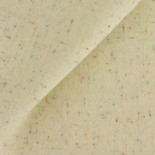 Dorr Mill ~ #122  Creamy Heather Wool Fabric