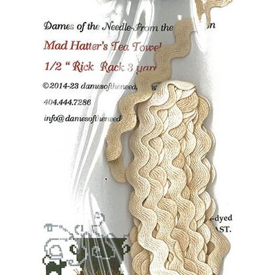 Dames of the Needle | 1/2" Rick Rack Trim - Mad Hatter's Tea Towel Cream