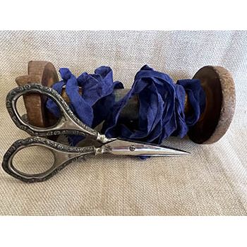Dames of the Needle | 1/2" Crinkle Ribbon - Eliza's Indigo