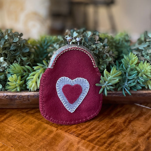 Paxe's Designs | Heart Hand-crafted Wool Change Purse