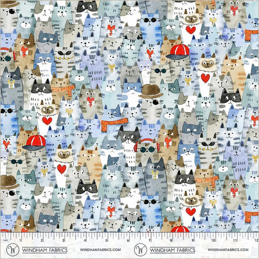 Cats Around Town ~ Feline Friends ~ ﻿﻿54998-1 Dusty Blue