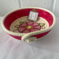 Hand-Crafted ~ Embroidered Flowers ~ Fabric Covered Rope Bowl