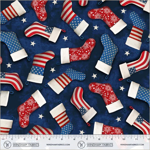 All-American Christmas ~ Star Spangled Stockings ~ 55276-4 Blue