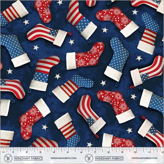 All-American Christmas ~ Star Spangled Stockings ~ 55276-4 Blue