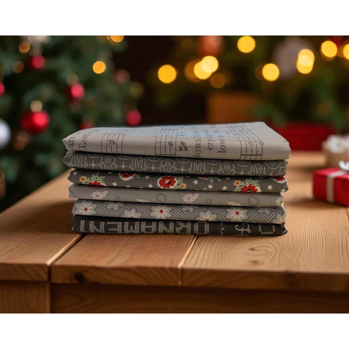 Lori Holt Home Town Holiday ~ Grey Bundle ~ 6 pcs