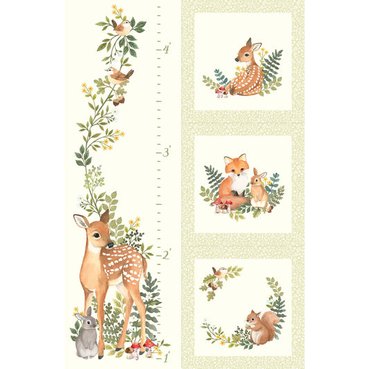 Woodland Babes ~ Growth Chart ~ DP27166-11 Cream Green