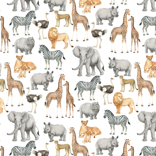 Wild One ~ Animal Feature ~ DP27688-92 Light Gray Multi