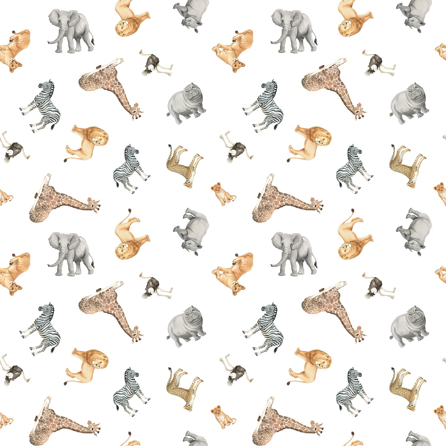 Wild One ~ Animal Toss ~ DP27689-10 White Multi