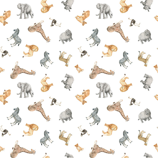 Wild One ~ Animal Toss ~ DP27689-10 White Multi